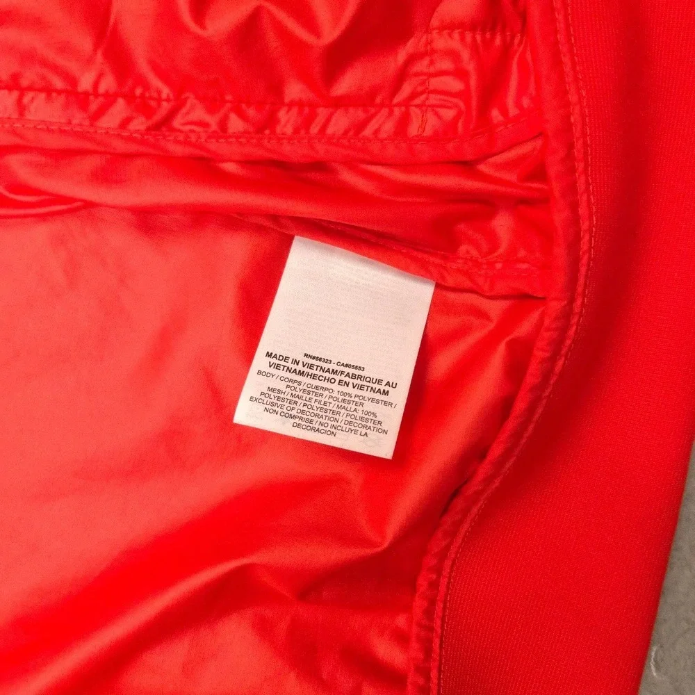 Nike Full Zip Hooded Jacket Boys Youth L Red Black Colorblock Windbreaker